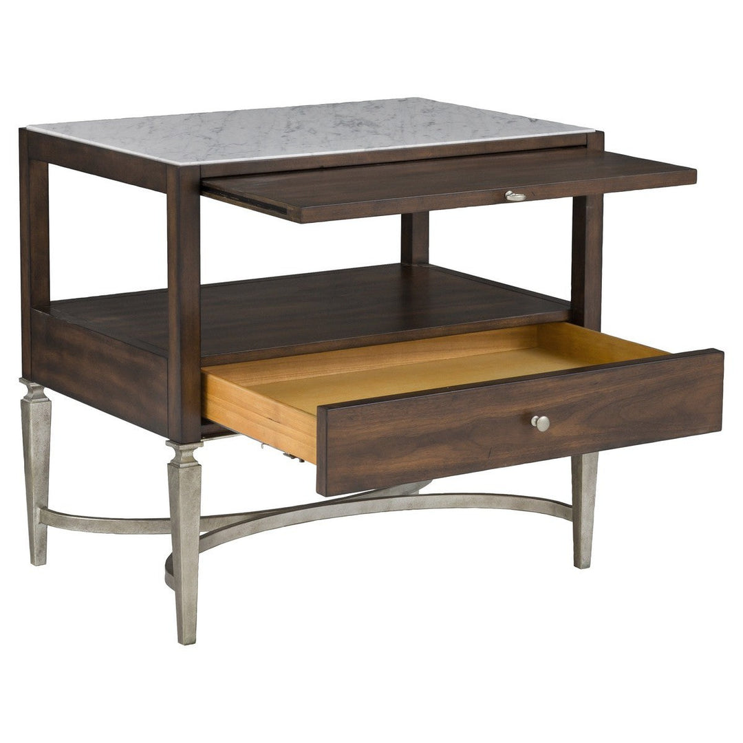 West Camden Nightstand - Tahitian Pearl - Walnut,Metal Accents