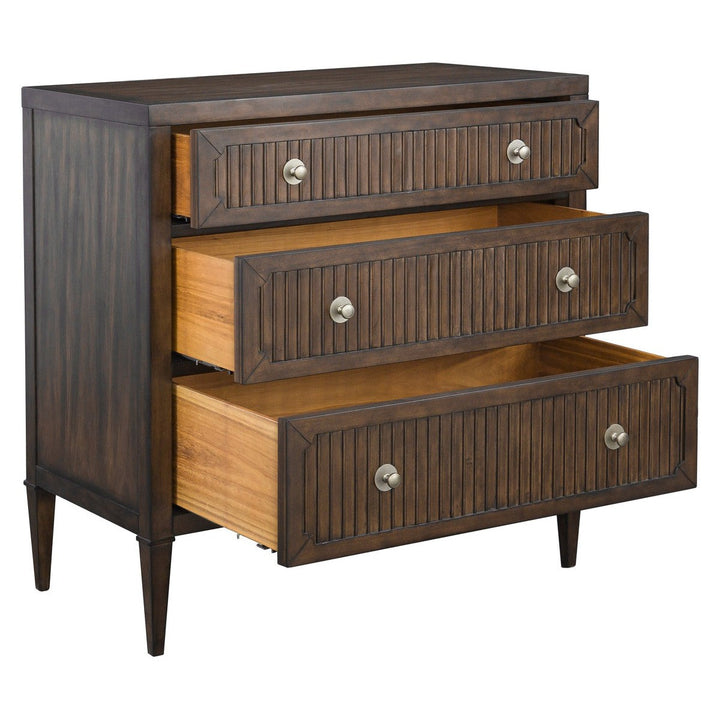 West Camden Chest - Tahitian Pearl - Metal Accents,Walnut