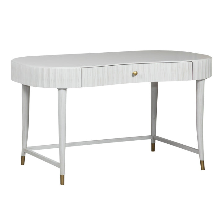 East Camden Vanity Desk - Pearl - Metal,  Poplar Solids