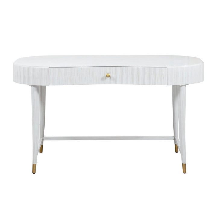 East Camden Vanity Desk - Pearl - Metal,  Poplar Solids