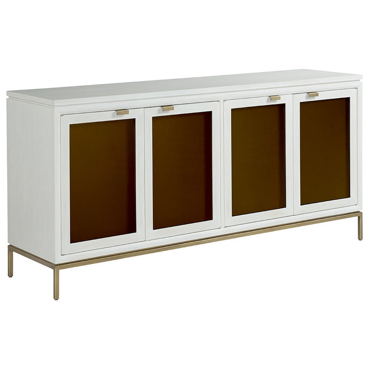 East Camden Credenza - Pearl - Metal,  Poplar Solids