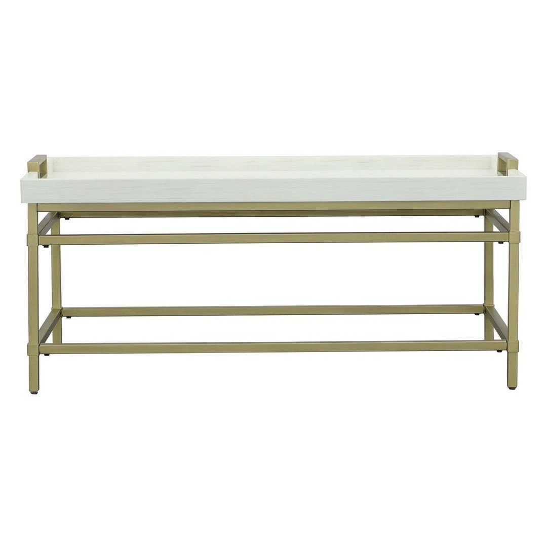 East Camden Rectangular Cocktail Table - Pearl - Metal, Poplar Solids