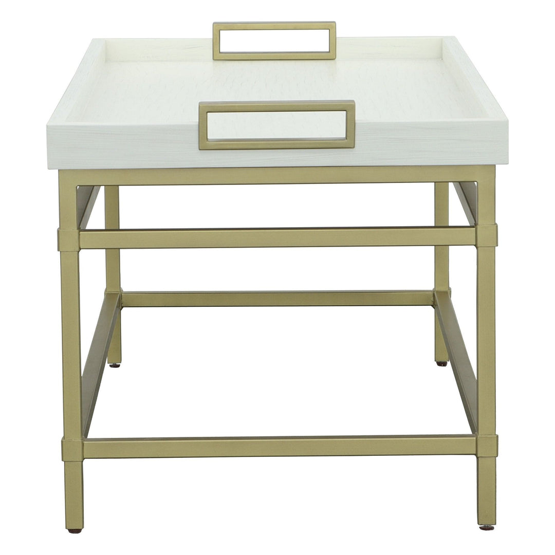 East Camden Rectangular Cocktail Table - Pearl - Metal, Poplar Solids