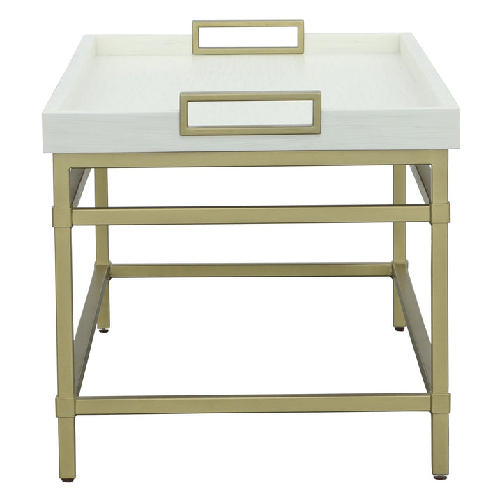 East Camden Rectangular Cocktail Table - Pearl - Metal, Poplar Solids