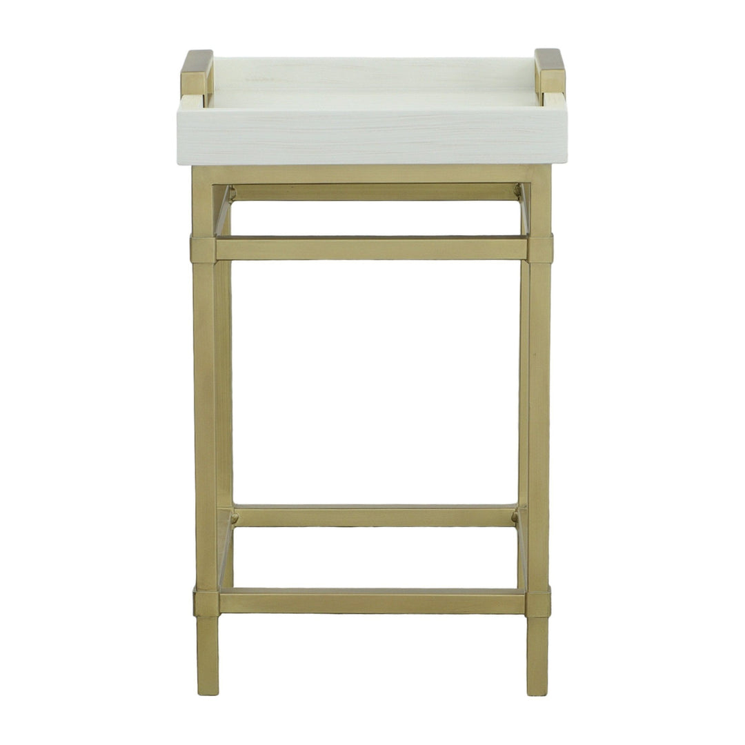 East Camden Drink Table - Pearl - Metal, Poplar Solids