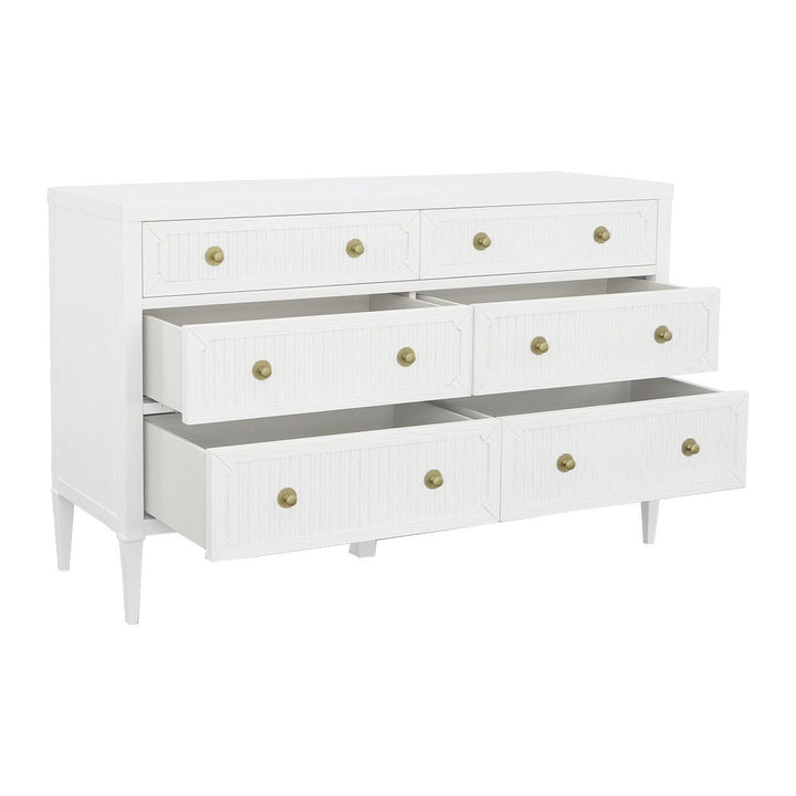 East Camden Dresser - Pearl - Metal Accents,Poplar Solids