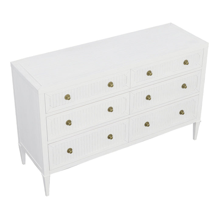 East Camden Dresser - Pearl - Metal Accents,Poplar Solids