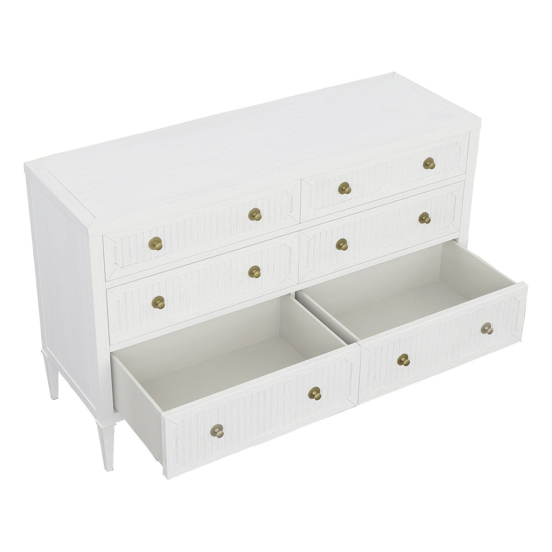 East Camden Dresser - Pearl - Metal Accents,Poplar Solids