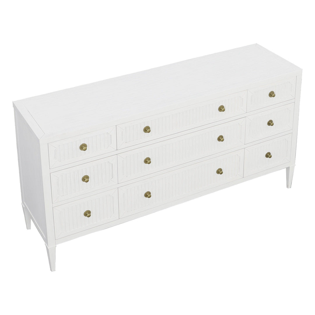 East Camden Dresser - Pearl - Metal Accents,Poplar Solids