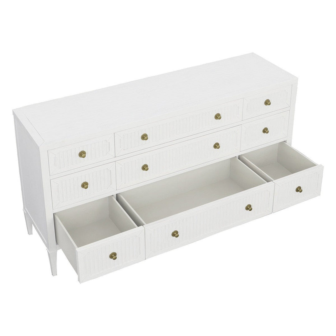 East Camden Dresser - Pearl - Metal Accents,Poplar Solids