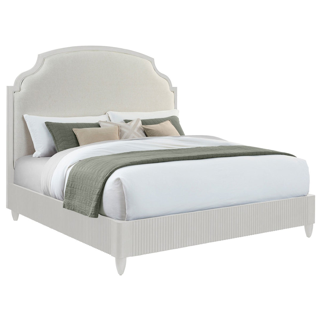 East Camden Queen Bed - Pearl - Metal Accents,Poplar Solids