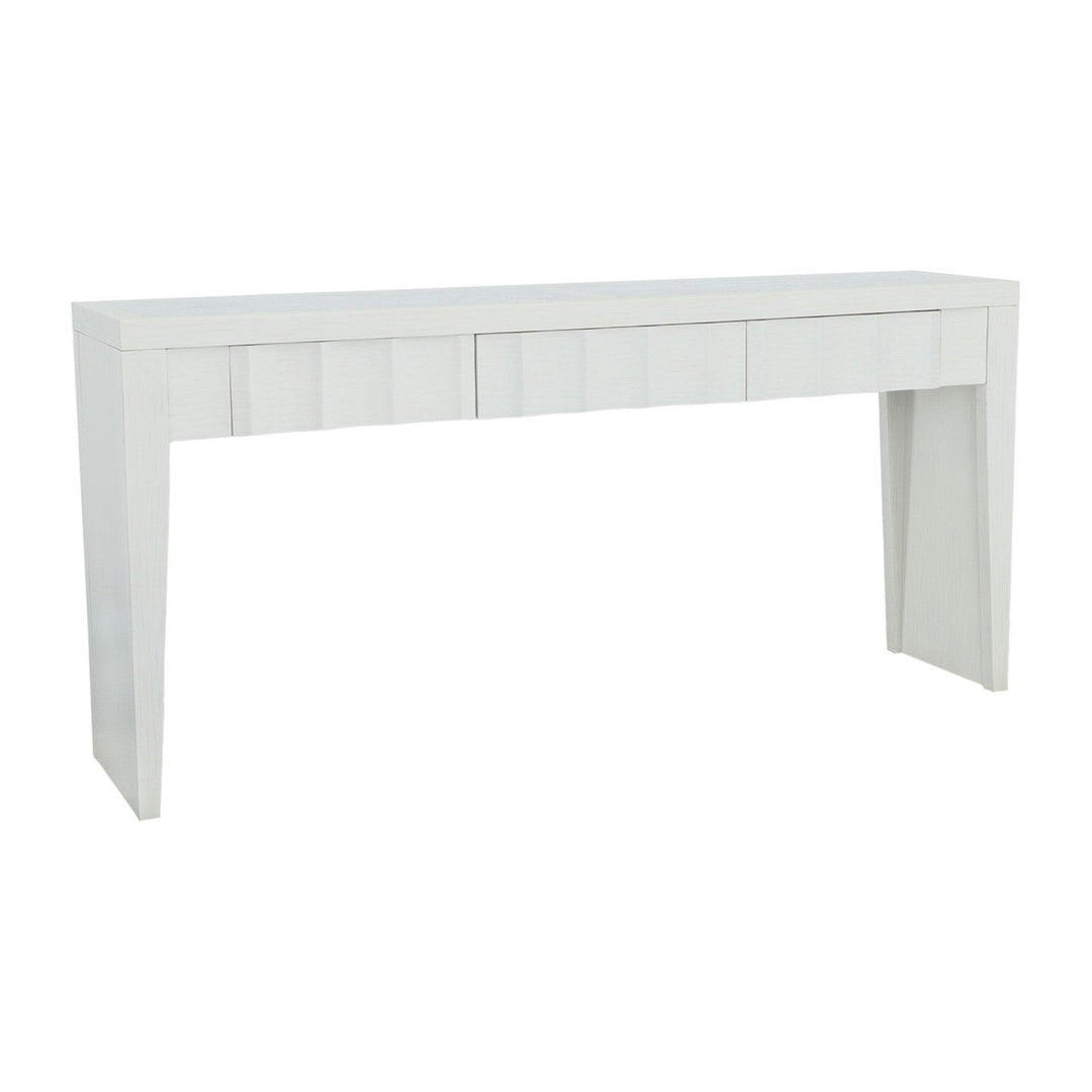 East Camden Three Drawer Console - Pearl - Poplar Solids &  Stone