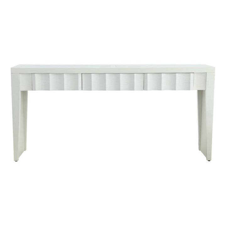 East Camden Three Drawer Console - Pearl - Poplar Solids &  Stone