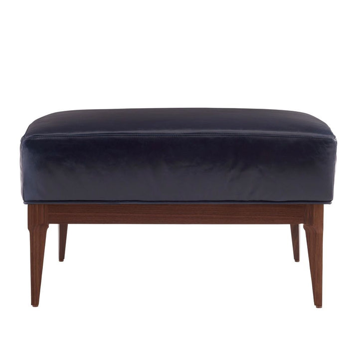 Stools & Ottomans Marquez Ottoman Indigo Leather Dark Walnut - Blue