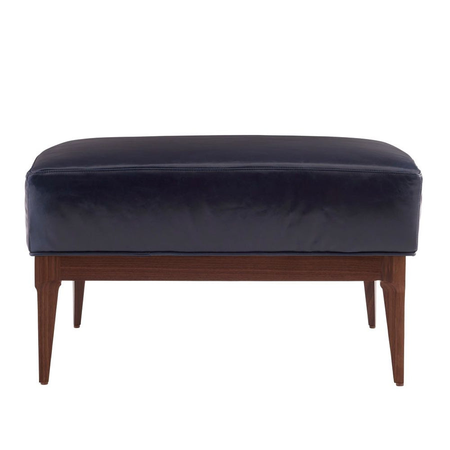 Stools & Ottomans Marquez Ottoman Indigo Leather Dark Walnut - Blue