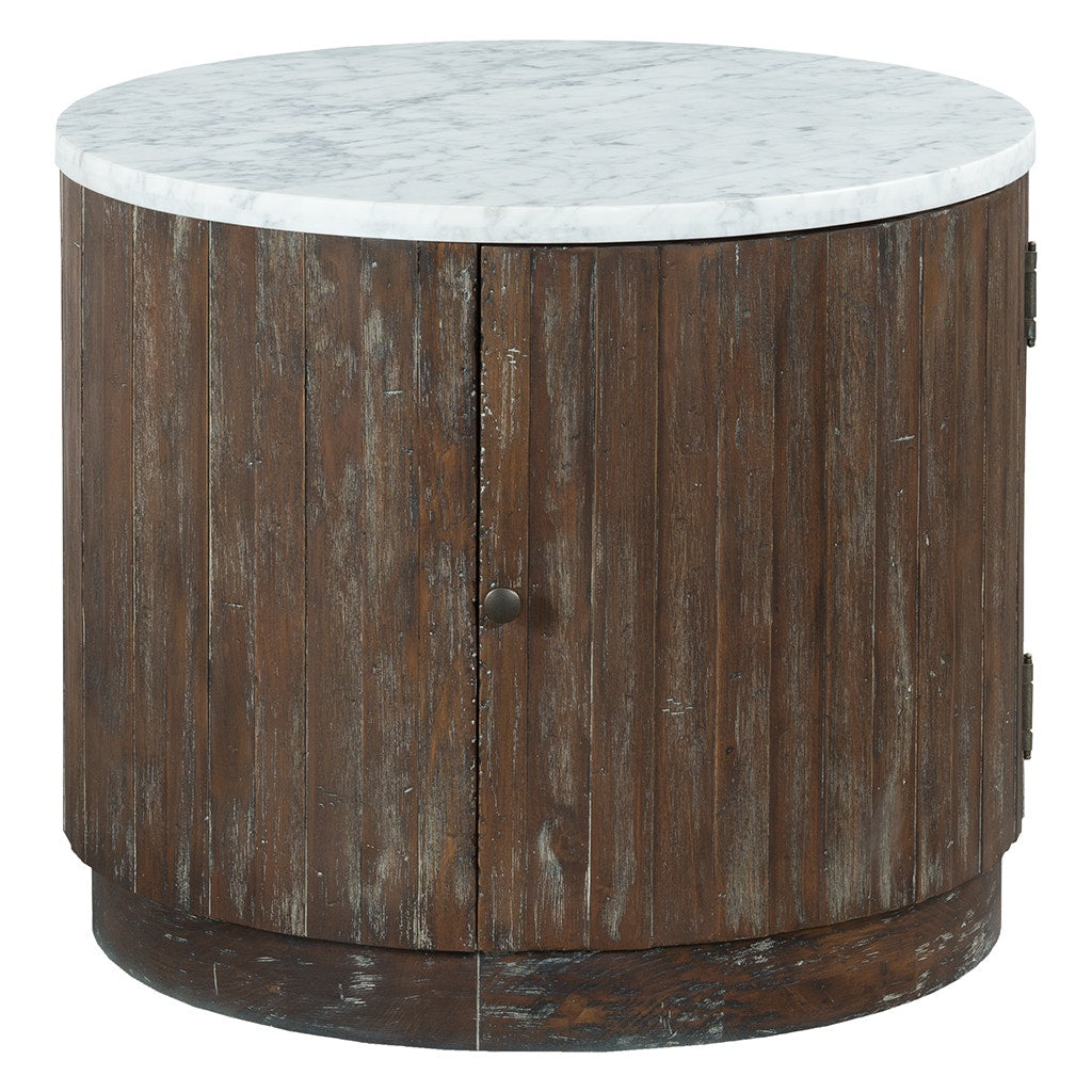 Rustique Drum Table - Rustique - Marble, Quartere Elm, Ash Solids