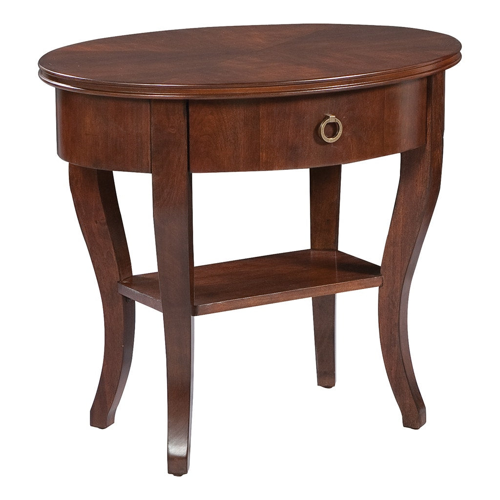 Grandview Oval End Table - Candlelight - Cherry solids