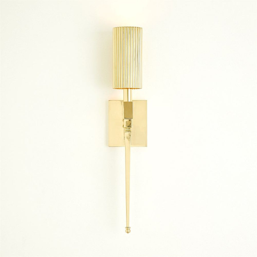 Wall Lighting Fluted Single Sconce-Brass