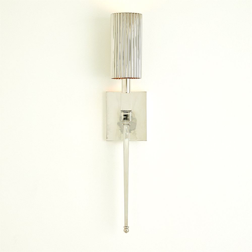 Wall Lighting Fluted Single Sconce-Nickel