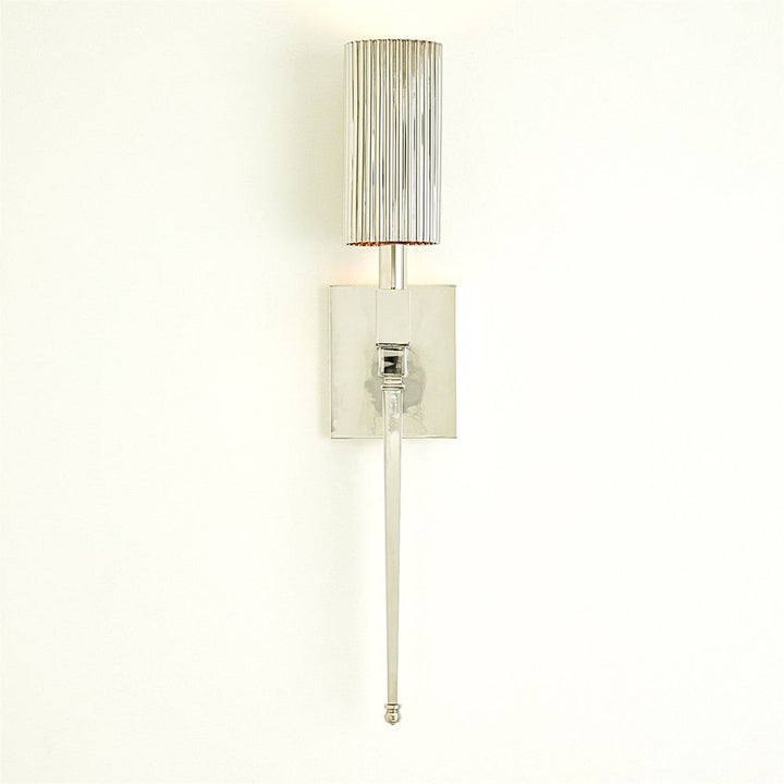 Wall Lighting Fluted Single Sconce-Nickel
