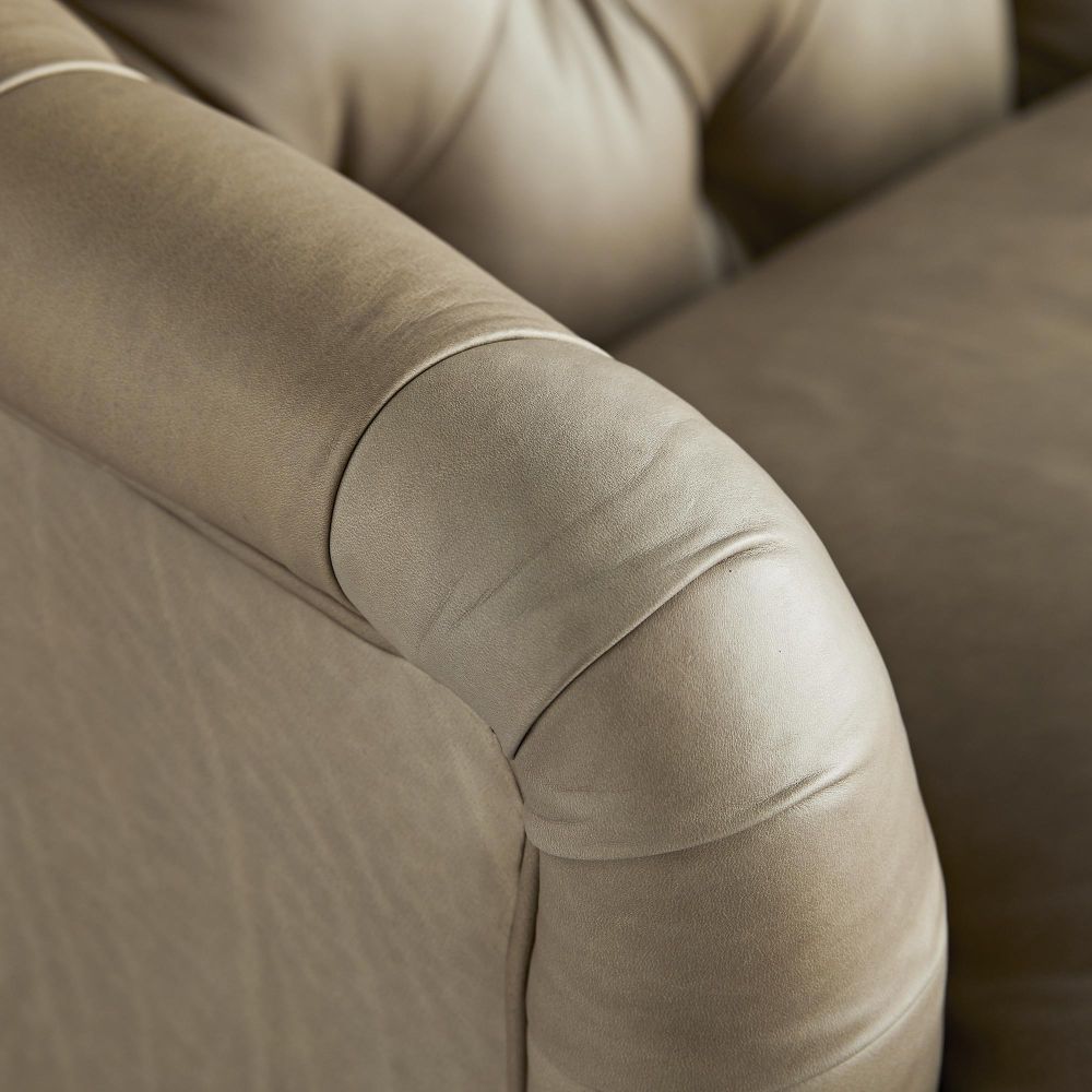 Galvez Sofa Mushroom Leather Grey Ash - Gray