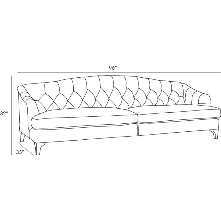Galvez Sofa Mushroom Leather Grey Ash - Gray