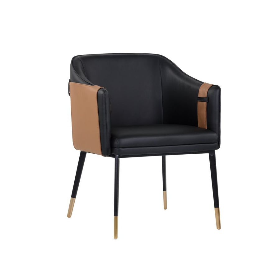 Dining Chairs Carter Dining Armchair - Napa Black / Napa Cognac