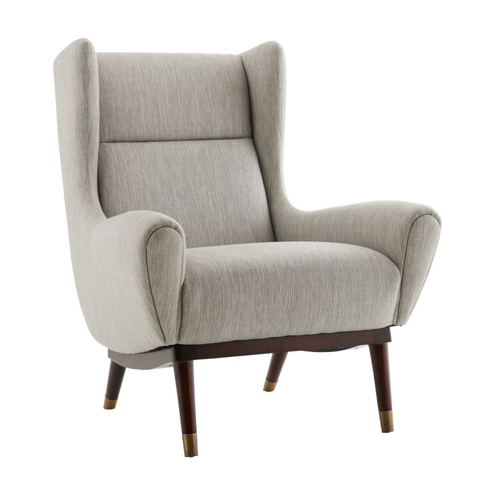 Lounge Chairs Thiago Lounge Chair Fossil Tweed Dark Walnut - Brown