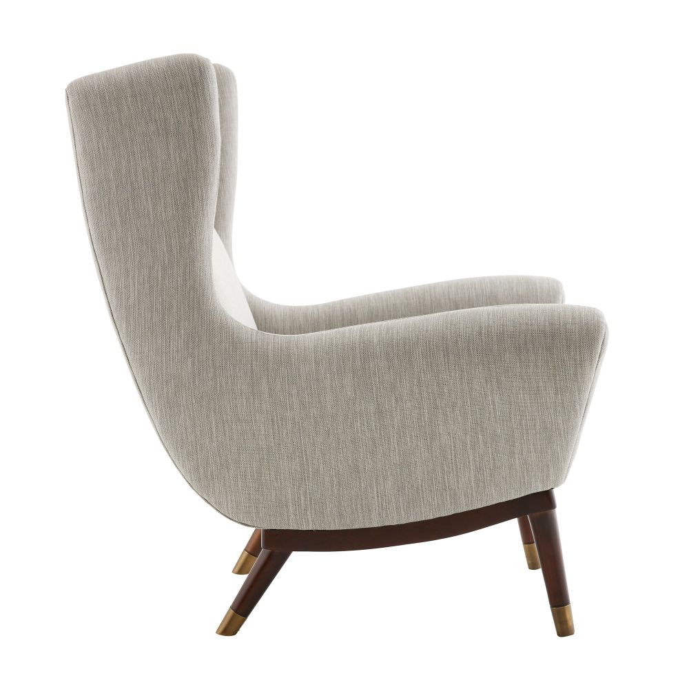 Thiago Lounge Chair Fossil Tweed Dark Walnut - Brown