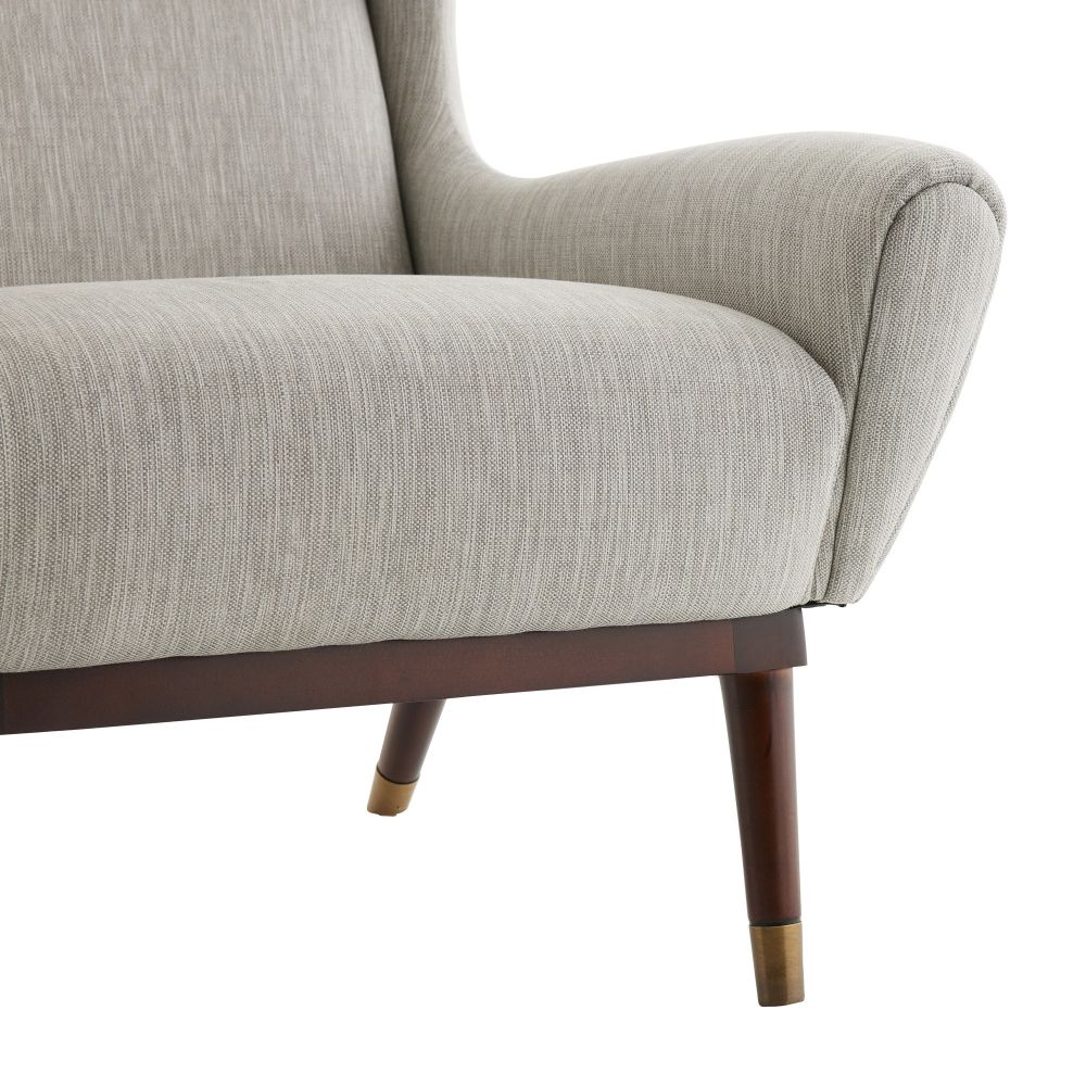 Thiago Lounge Chair Fossil Tweed Dark Walnut - Brown