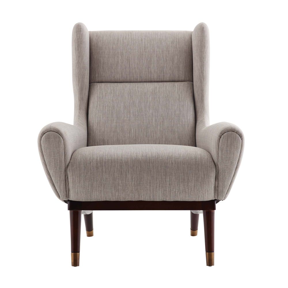Lounge Chairs Thiago Lounge Chair Fossil Tweed Dark Walnut - Brown