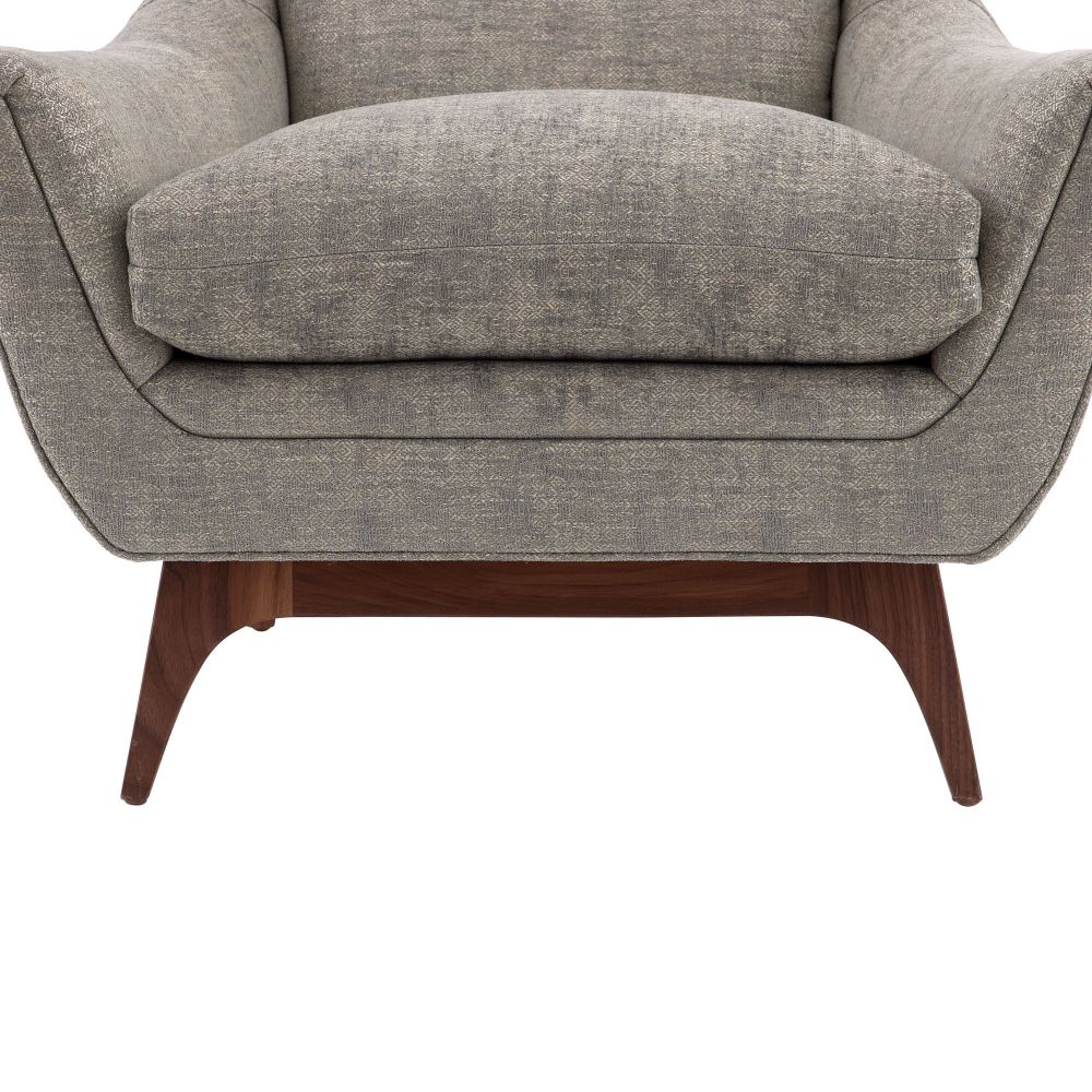 Triton Lounge Chair Oyster Jacquard Dark Walnut