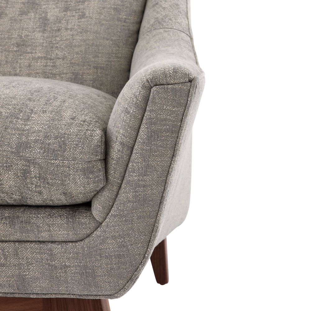 Triton Lounge Chair Oyster Jacquard Dark Walnut