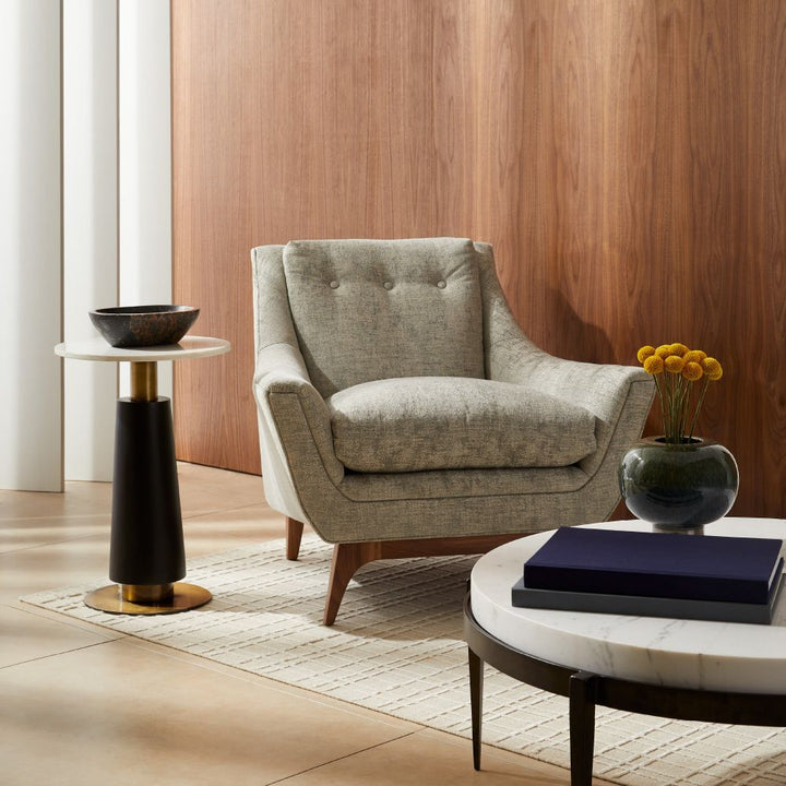 Lounge Chairs Triton Lounge Chair Oyster Jacquard Dark Walnut