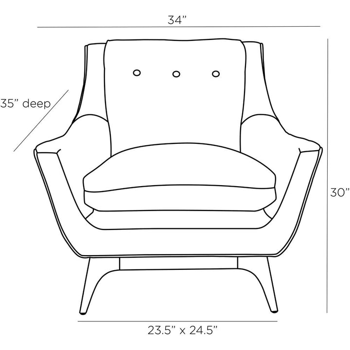Triton Lounge Chair Oyster Jacquard Dark Walnut