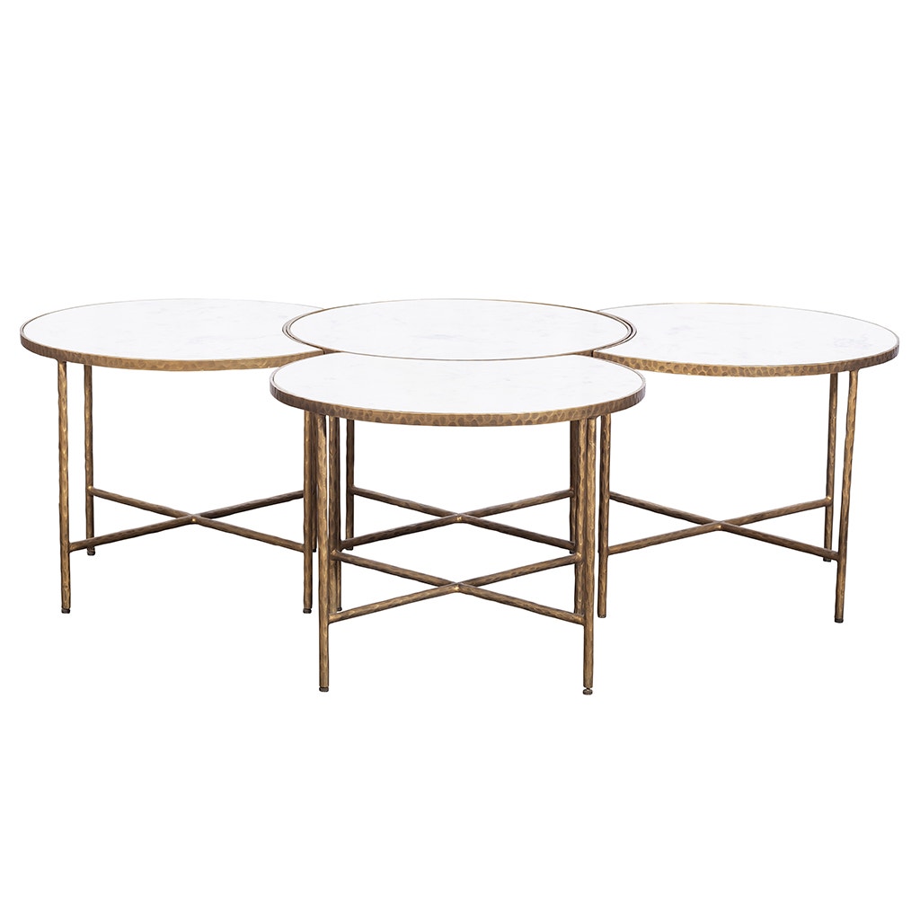 Sundries Bunching Cocktail Tables - Metal & Carrara Marble