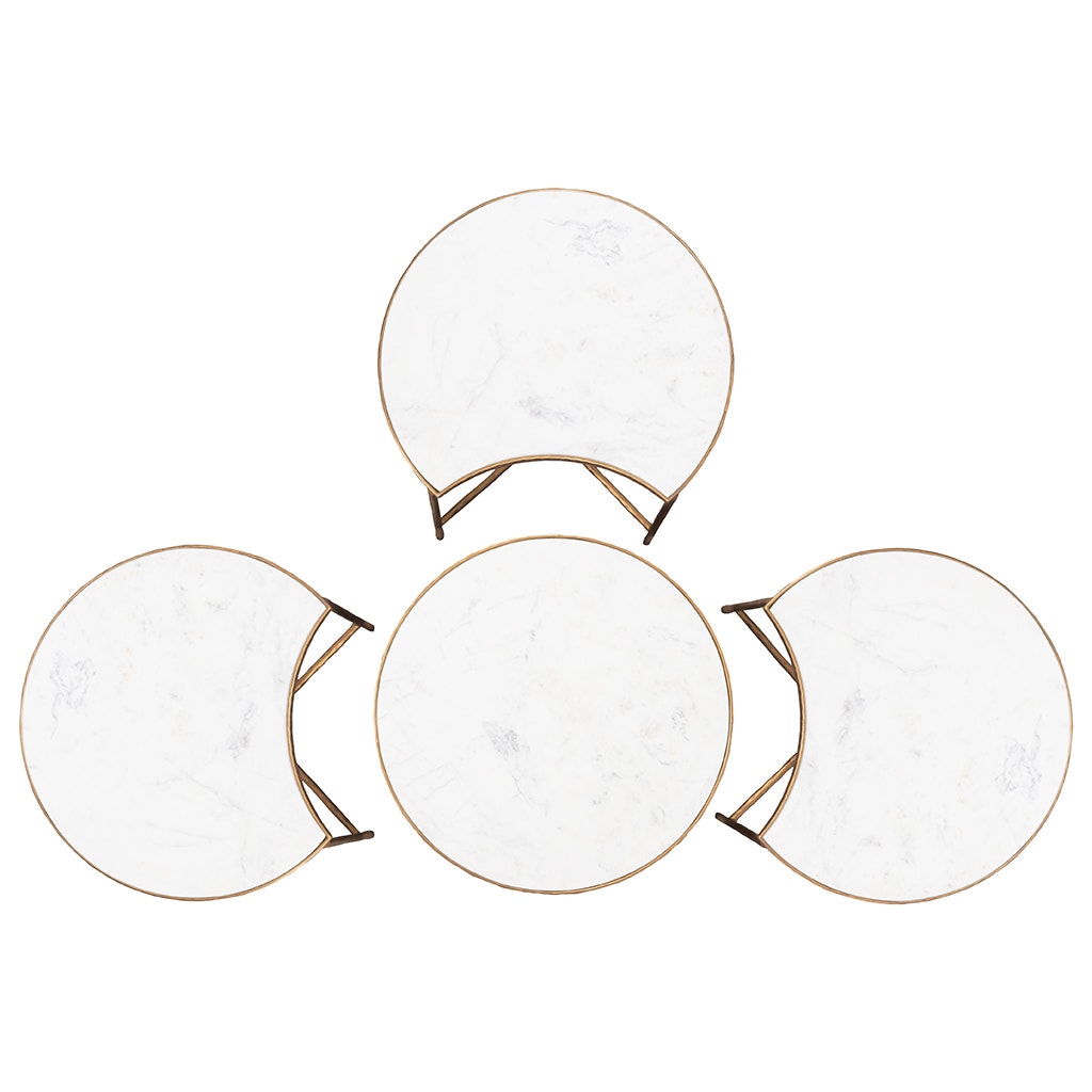 Sundries Bunching Cocktail Tables - Metal & Carrara Marble