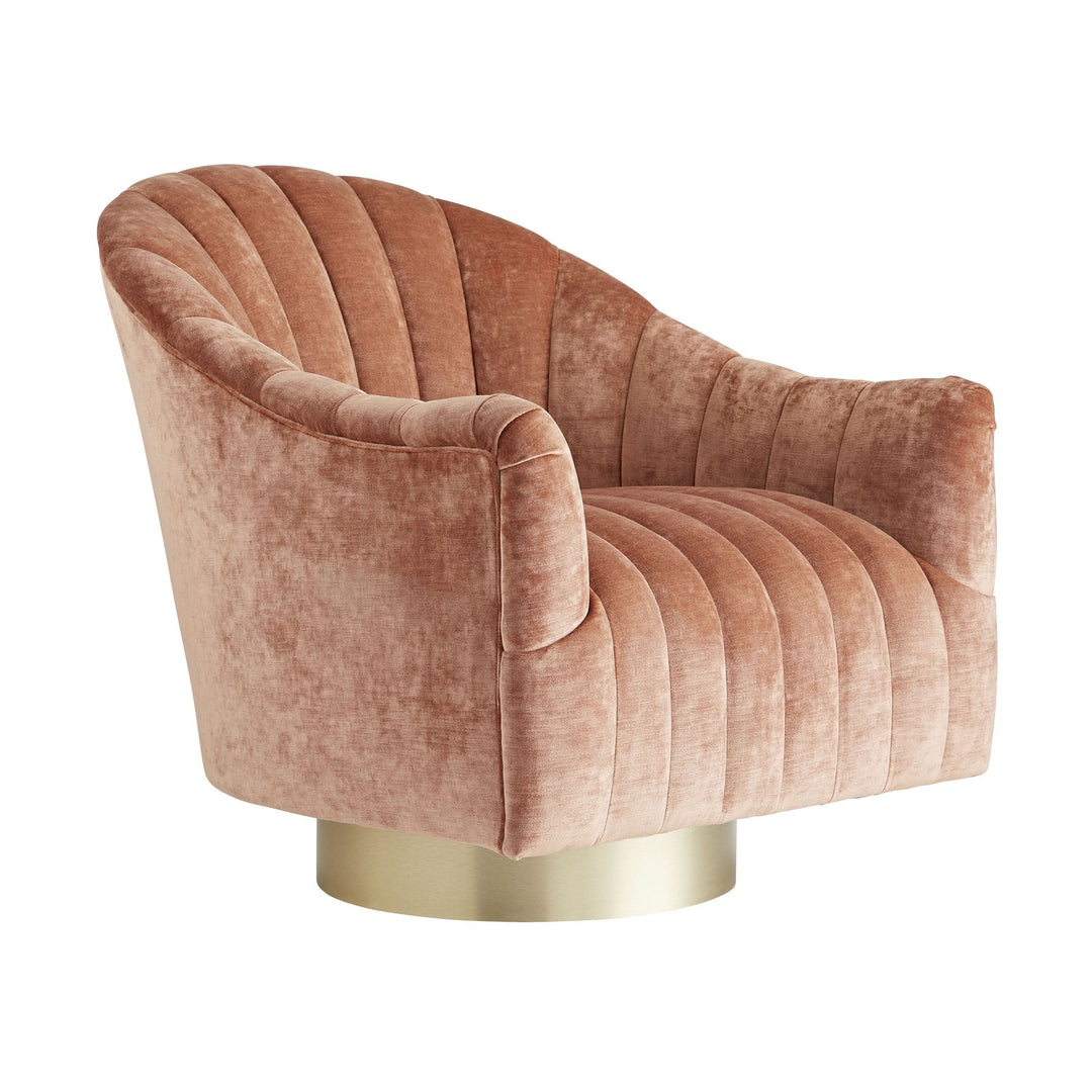 Bella Chair Dusty Rose Velvet Swivel