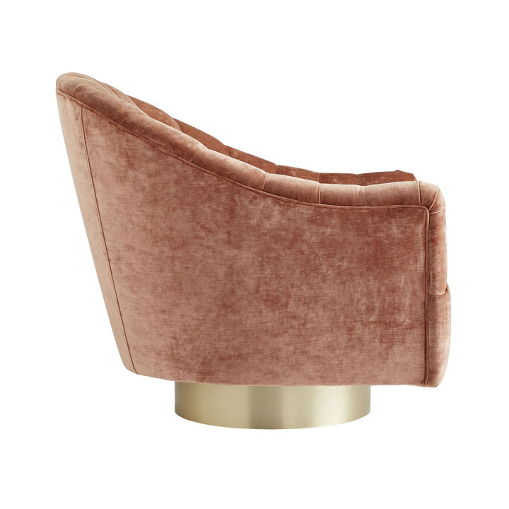 Ulana Chair Dusty Rose Velvet Swivel