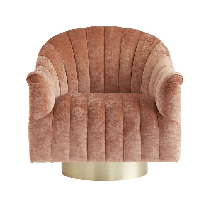 Bella Chair Dusty Rose Velvet Swivel