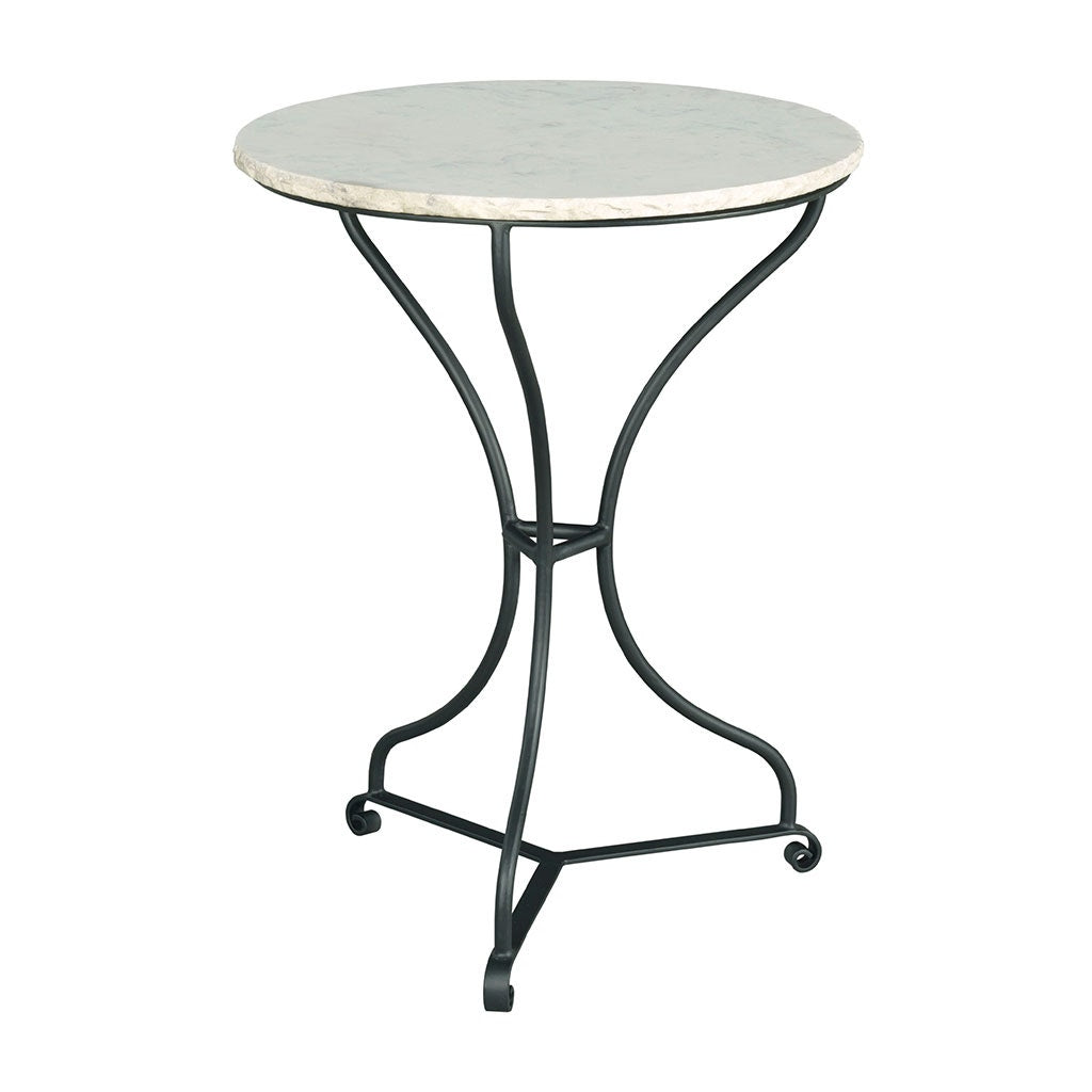 Sundries French Café Table - Iron & Carrera Marble