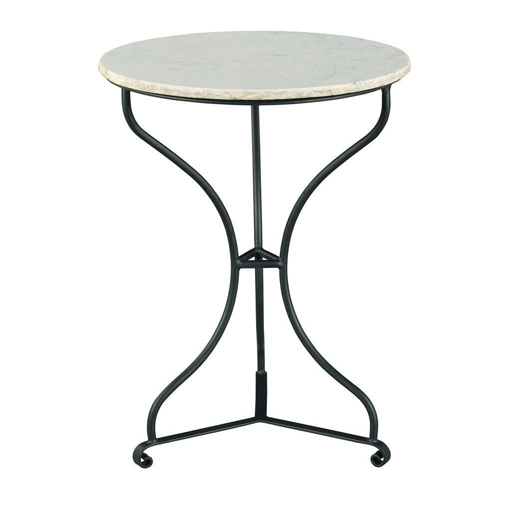 Sundries French Café Table - Iron & Carrera Marble