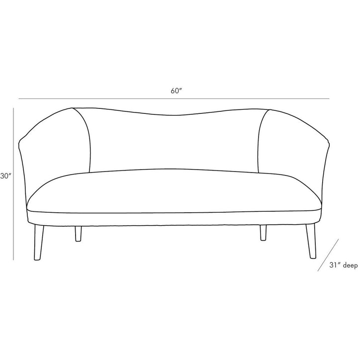 Lunara Settee Textured Ivory Grey Ash