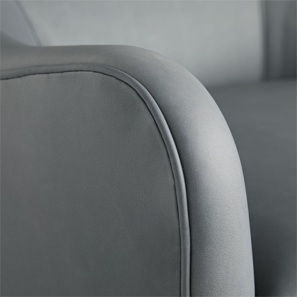 Helena Chair Anchor Grey Leather Swivel