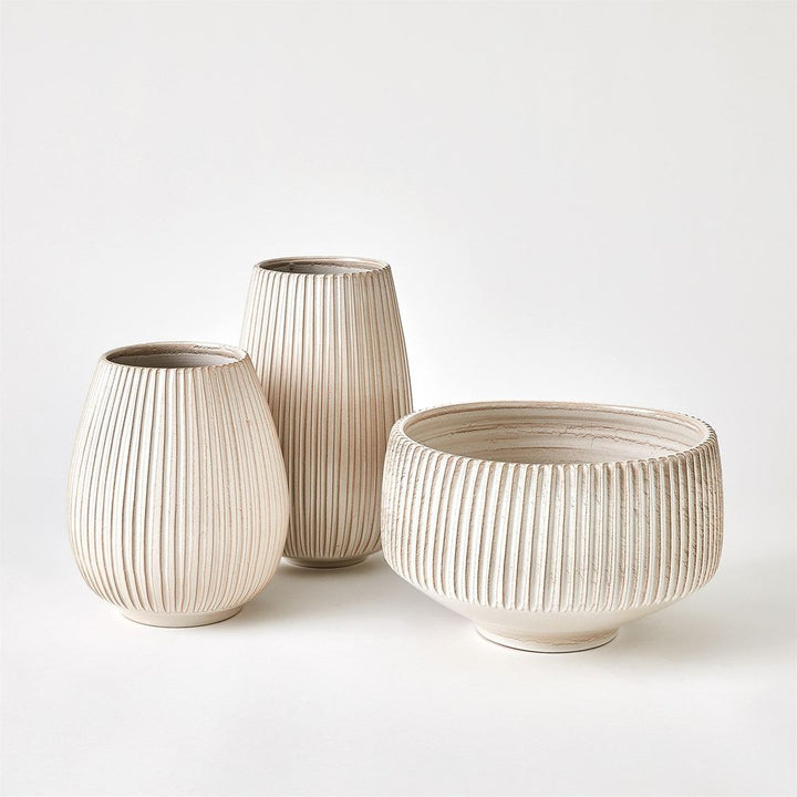 Vertical Ribbed Vase-Lg