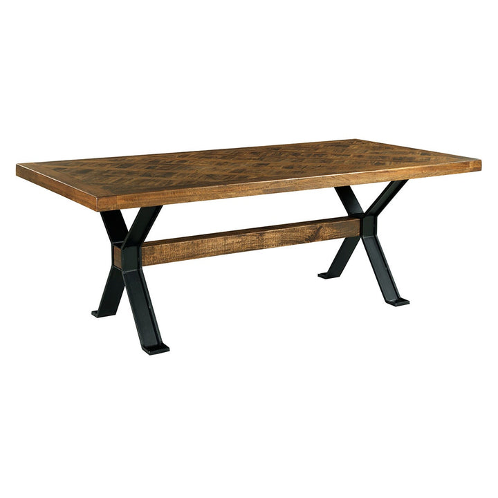 St. Florian Double Pedestal Dining Table - Charred Ecru - Mango Solids