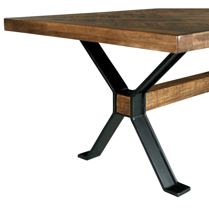 St. Florian Double Pedestal Dining Table - Charred Ecru - Mango Solids