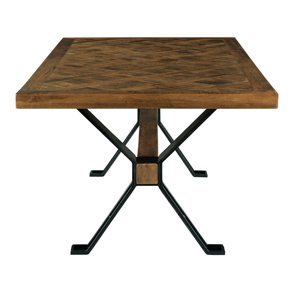 St. Florian Double Pedestal Dining Table - Charred Ecru - Mango Solids