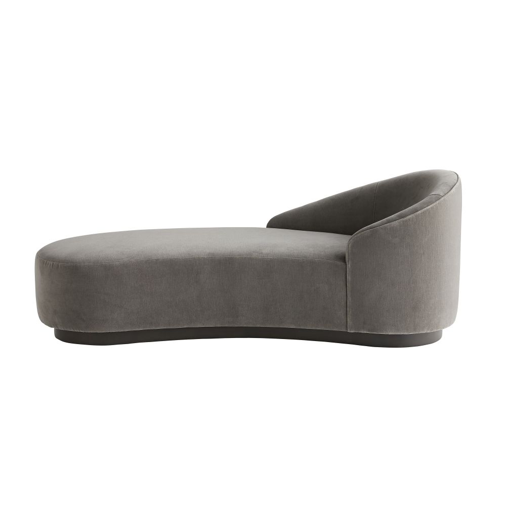 Chaise Lounges & Daybeds Carver Chaise Sharkskin Velvet Grey Ash, Left Arm - Gray