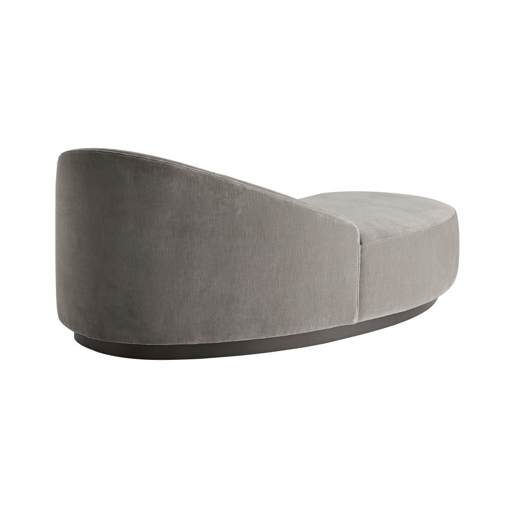 Carver Chaise Sharkskin Velvet Grey Ash, Left Arm - Gray
